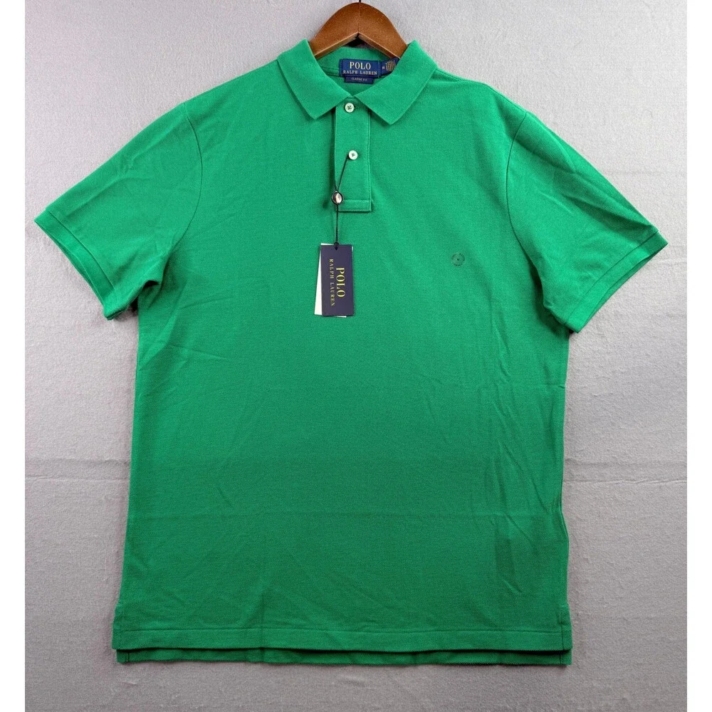 Polo Ralph Lauren Mens Classic Fit Green Short Sleeve Polo Shirt NWT Size M